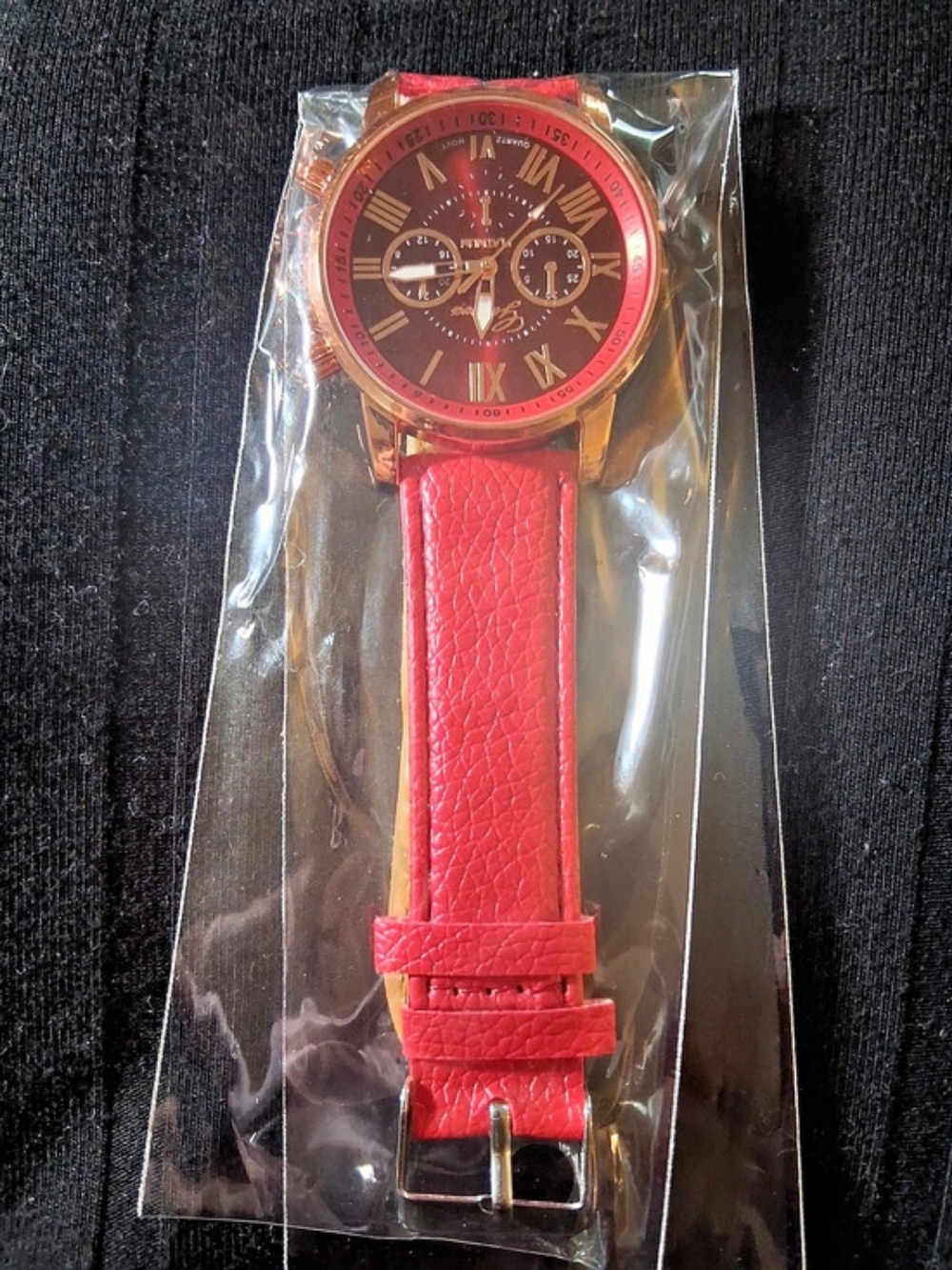 Geneva Platinum Red & Gold-Tone Watch